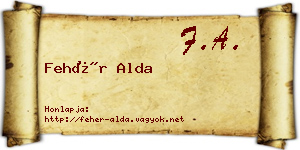 Fehér Alda névjegykártya